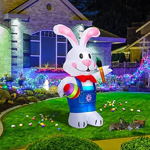 Amazon.com: EAONE 6Ft Easter Inflatable Outdoor Decorations Blow Up Yard Decoration Inflatable Bunny
