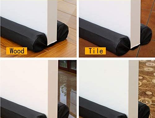 Under Door Draft Stopper Black 29"-35" Noise Window Breeze Dust Air Blocker Adjustable Door Sweeps