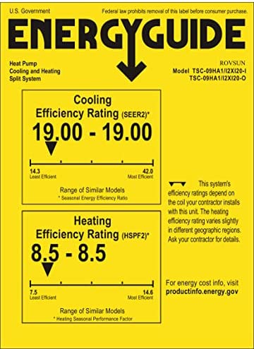 Amazon.com: ROVSUN 9,000 BTU Mini Split AC/Heating System with Inverter, 19 SEER 115V Energy Saving