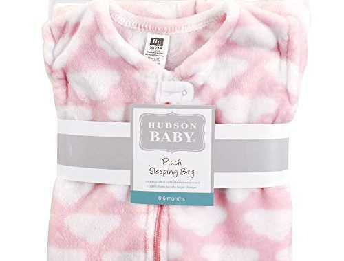 Amazon.com: Hudson Baby Unisex Baby Plush Sleeping Bag, Sack, Blanket, Pink Clouds Plush, 6-12 Month