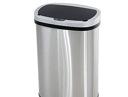 Bigacc 13 Gallon 50 Liter Kitchen Trash Can with Touch-Free & Motion Sensor, Automatic Stainless