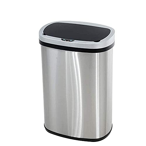 Bigacc 13 Gallon 50 Liter Kitchen Trash Can with Touch-Free & Motion Sensor, Automatic Stainless