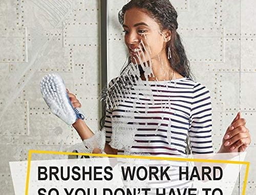 Scrub Brush Set of 3pcs - Cleaning Shower Scrubber with Ergonomic Handle and Durable Bristles - Grou