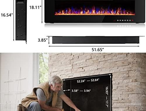 Amazon.com: Vitesse 60 inch Ultra-Thin Electric Fireplace in-Wall Recessed and Wall Mounted Fireplac