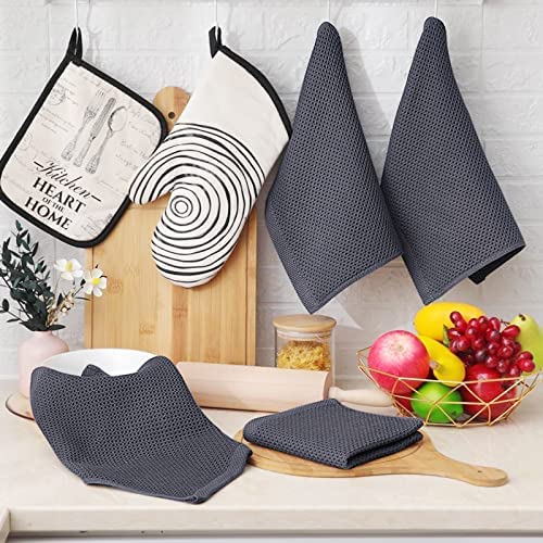 Homaxy 100% Cotton Waffle Weave Kitchen Dish Cloths, Ultra Soft Absorbent Quick Drying Dish Towels,