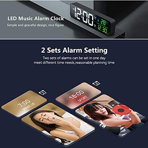 Digital Clock Large Display Alarm Clock for Living Room Office Bedroom Decor LED Electronic Date Tem