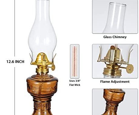 Amazon.com: Vintage Glass Chamber Oil Lamps for Indoor Use Rustic Brown Kerosene Lamp Lantern 12.6 I