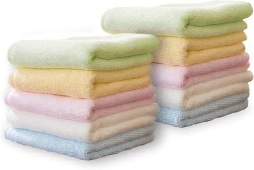 Yoofoss Luxury Bamboo Washcloths Towel Set 10 Pack Baby Wash Cloth for Bathroom-Hotel-Spa-Kitchen Mu