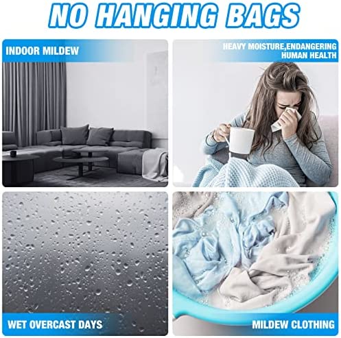 Amazon.com - ZSZMFH 12 Pack Moisture Absorber Hanging Bags, Fragrance Free Humidity Packs, Hanging C