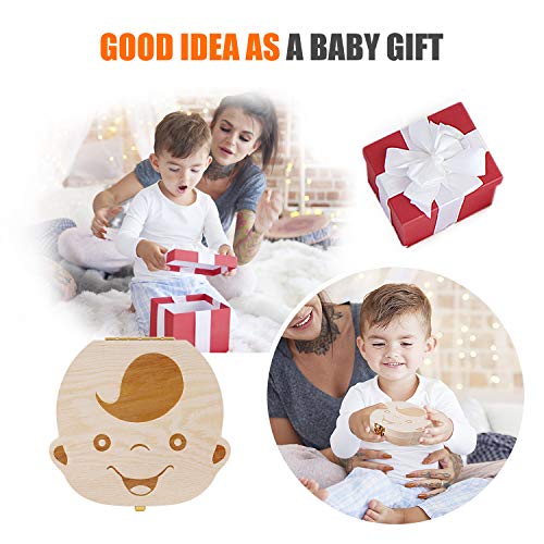 Amazon.com : Baby Tooth Box by NASHRIO - Wooden Kids Keepsake Organizer Gift for Baby Teeth, Cute Ch