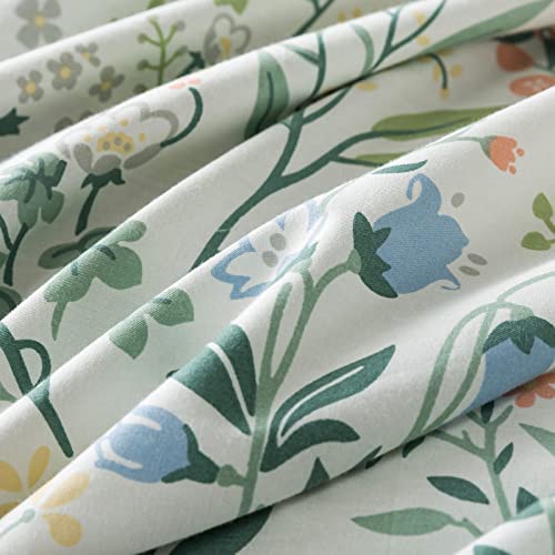 HoneiLife Duvet Dover King Size - 100% Cotton Comforter Cover Floral Duvet Cover Sets,Breathable Duv