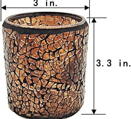 Amazon.com: Eabhle Handmade Mosaic Glass Tea Light Holder, Candle Lamps Holder for Christmas Party ,