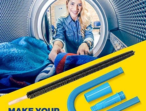 Holikme 2 Pieces Dryer Vent Cleaner Kit, Dryer Lint Vacuum Attachment and Flexible Dryer Lint Brush,
