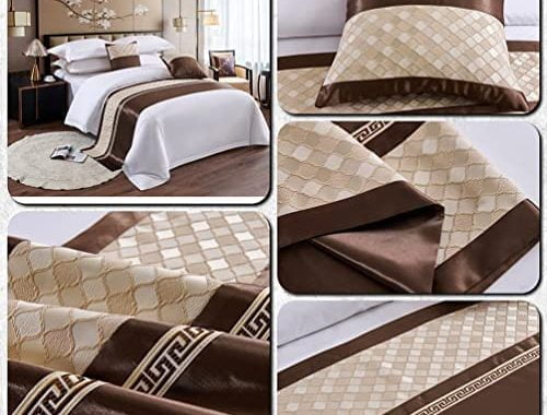 Amazon.com: KOMAGOME Bed Runner Scarf Protector Slipcover Bed Decorative for Hotel Bedroom Resorts G