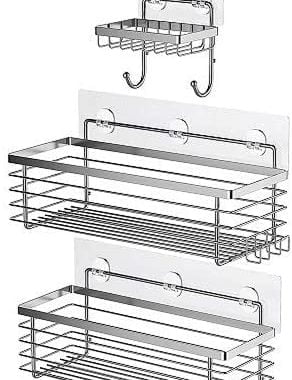 Amazon.com: ODesign Shower Caddy Basket with Hooks Soap Dish Holder Shelf for Shampoo Conditioner Ba