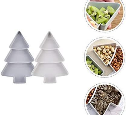 Amazon.com: TOYANDONA 2pcs Christmas Snack Serving Tray Plastic Christmas Tree Serving Dish Snack Di