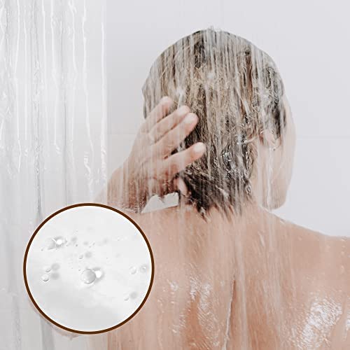 Barossa Design Plastic Shower Liner Clear - Premium PEVA Shower Curtain Liner with Rustproof Grommet