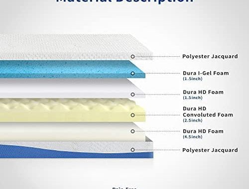 Amazon.com: Olee Sleep 10 Inch Gel Infused Layer Top Memory Foam Mattress, Full, Blue : Home & K
