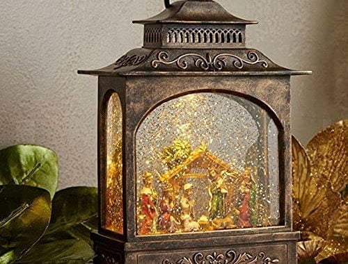 Raz Imports 11" Nativity Lighted Water Lantern