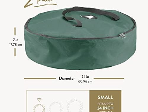 Amazon.com: Zober 2-Pack Christmas Wreath Storage Bag 24" - Artificial Wreaths, Durable Handles, Dua