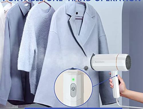 Travel Steamer for Clothes 1500W, Kolohoso Portable Handheld Garment Clothing Steamer with 140ml Wat