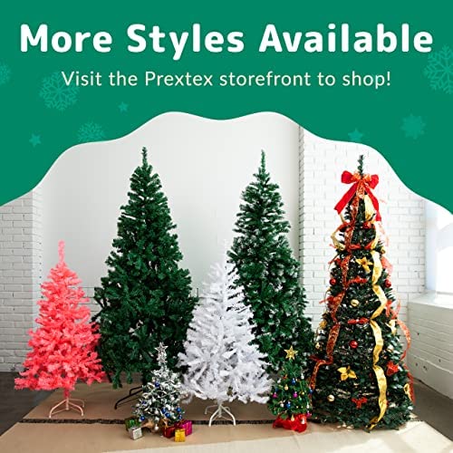 Amazon.com: Prextex 23 Inch Tabletop Mini Christmas Tree Set with Warm-White LED Lights, Star Treeto