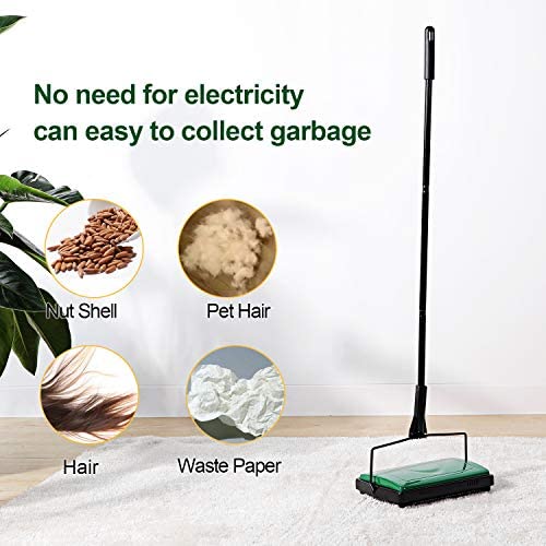 Yocada Carpet Sweeper Cleaner for Home Office Low Carpets Rugs Undercoat Carpets Pet Hair Dust Scrap