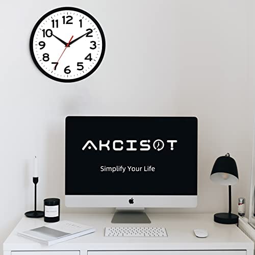 Amazon.com: AKCISOT Wall Clock 10 Inch Silent Non-Ticking Modern Wall Clocks Battery Operated - Anal