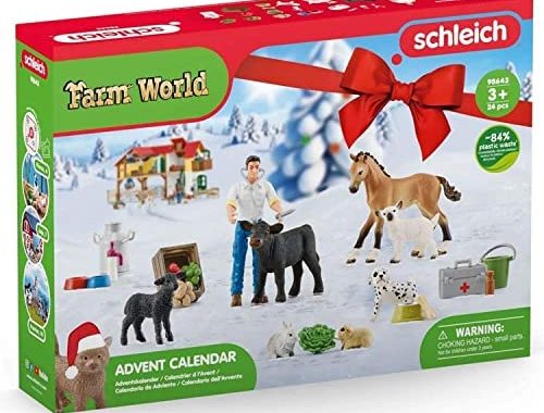 Amazon.com: Schleich Farm World, Gifts for Kids Ages 3 and Above, Farm World Advent Calendar with 24