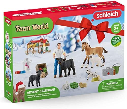 Amazon.com: Schleich Farm World, Gifts for Kids Ages 3 and Above, Farm World Advent Calendar with 24