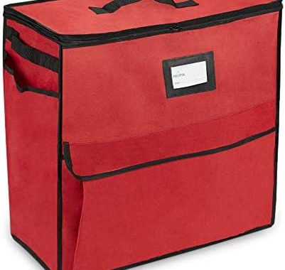 ProPik Christmas Storage Organizer, Gift Bags, Bows, Ribbons and Wrapping Accessories Container (Red