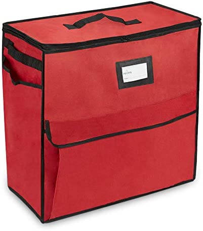 ProPik Christmas Storage Organizer, Gift Bags, Bows, Ribbons and Wrapping Accessories Container (Red