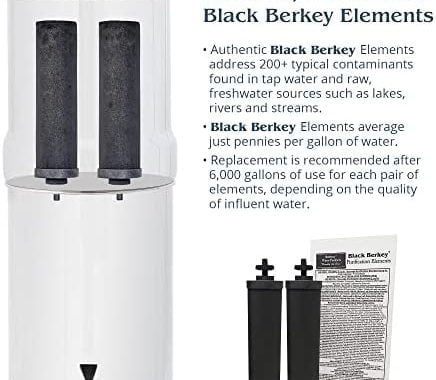 Berkey Authentic Black Berkey Elements BB9-2 Filters for Berkey Water Systems (Set of 2 Black Berkey