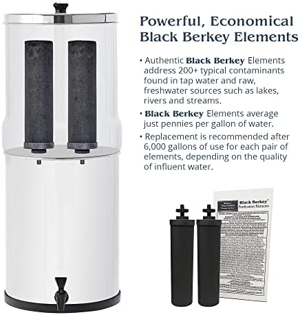 Berkey Authentic Black Berkey Elements BB9-2 Filters for Berkey Water Systems (Set of 2 Black Berkey