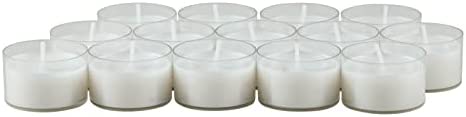 Stonebriar 96 Pack Unscented 6 to 7 Hour Extended Burn Time Clear Cup Tea Light Candles