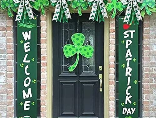 Amazon.com: St Patricks Day Bow for Wreath Decorations,11.4*19.6in Large White Green Glitter Shamroc