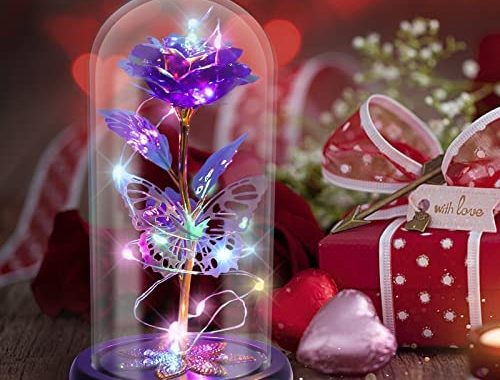 Amazon.com: Mom Gifts for Mothers Day, Women Galaxy Glass Rose Flower Birthday Gifts for Mom & H