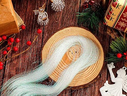 Jutom Angel Hair Christmas Decoration Iridescent Tinsel Angel Hair Snow Christmas Iridescent Icicle