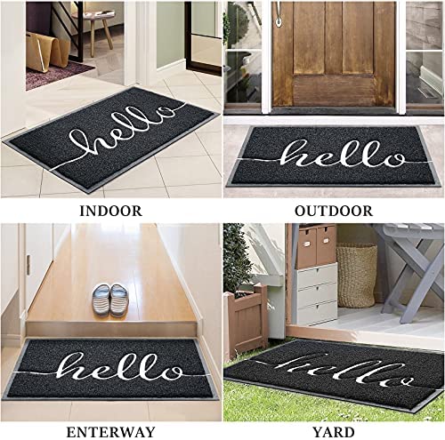 BeneathYourFeet Door Mat (30"x17.5",Black), Durable Welcome Mat Low Profile Floor Mat Front Doormat