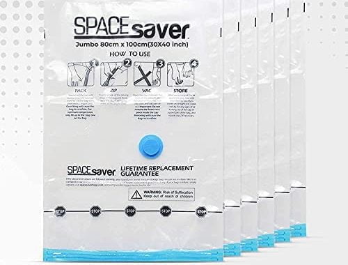 Amazon.com: Spacesaver Vacuum Storage Bags (Jumbo 6-Pack) Save 80% on Clothes Storage Space - Vacuum