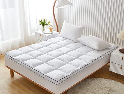 Amazon.com: Queen Size Mattress Pad Topper - Extra Thick Quilted Fitted Mattress Protector Pillow Co