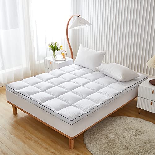 Amazon.com: Queen Size Mattress Pad Topper - Extra Thick Quilted Fitted Mattress Protector Pillow Co