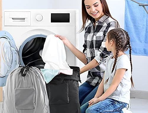 Amazon.com: 2 Pcs Travel Laundry Bag, JHX Dirty Clothes Bag 【Upgraded】 with Handles and Aluminum Car