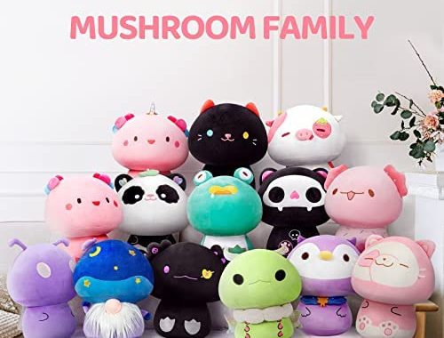 Amazon.com: Mewaii 14” Mushroom Plush, Strawberry Cow Plush Pillow Soft Plushies Squishy Pillow, Cut