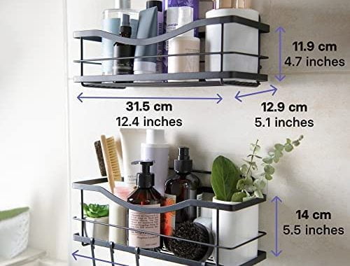 Amazon.com: KINCMAX Shower Caddy Bathroom Shelf, No Drilling Traceless Adhesive Bathroom Storage Org