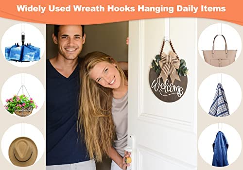 Amazon.com: 12" Clear Wreath-Hanger Non Scratch Over The Door Hooks,2 Pack Wreath-Door-Hanger Easter