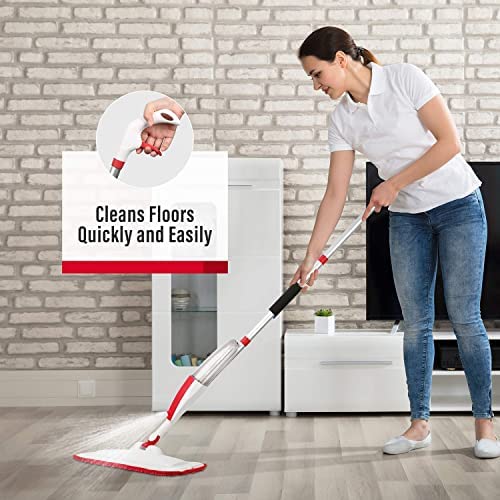 Amazon.com: Mops for Floor Cleaning Wet Spray Mop with 14 oz Refillable Bottle and 2 Washable Microf