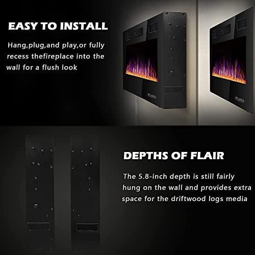Amazon.com: BOSSIN 72 inch Ultra-Thin Silence Linear Electric Fireplace, Recessed Wall Mounted Firep