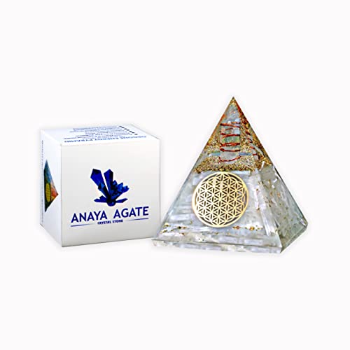 Amazon.com: Anaya Agate Selenite Glow Crystal Pyramid – Handmade Selenite Orgone Pyramid for High Fr