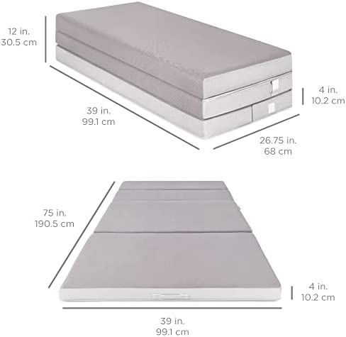 Amazon.com: Best Choice Products 4in Portable Mattress Folding Mattress Topper Twin for Camping, Gue